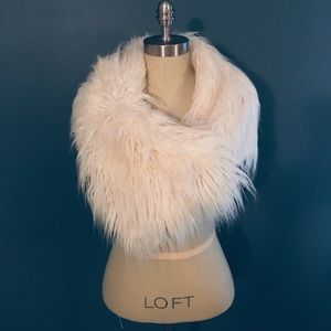 LOFT faux fur scarf and gloves